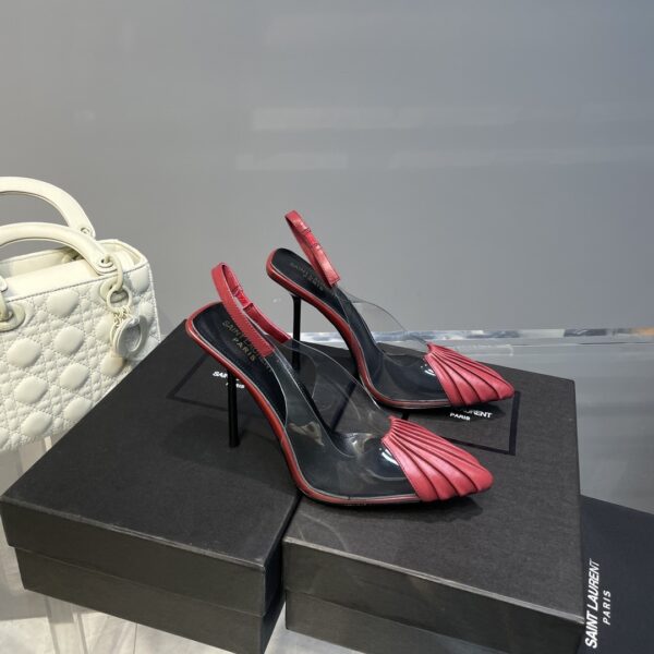 Saint Laurent Women's Chica Slingback Pumps Dark Pink For Women YSL