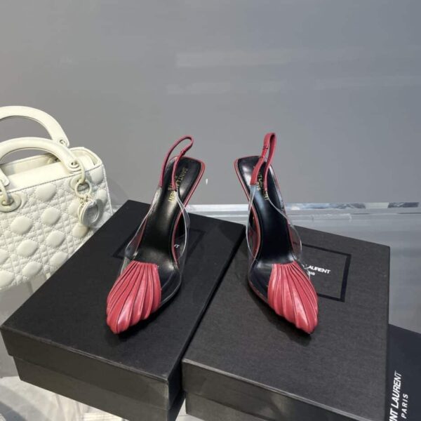 Saint Laurent Women's Chica Slingback Pumps Dark Pink For Women YSL