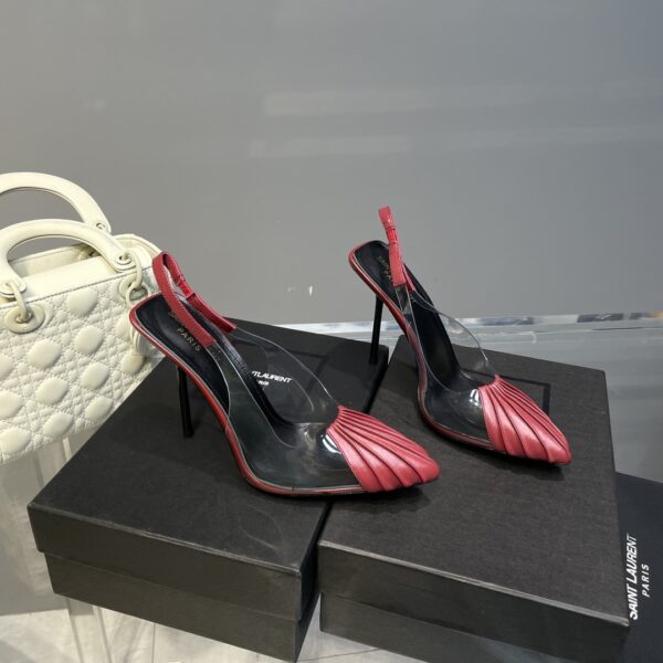 Saint Laurent Women's Chica Slingback Pumps Dark Pink For Women YSL