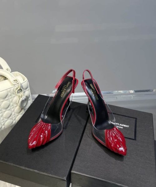Saint Laurent Women's Chica Slingback Pumps Red For Women YSL