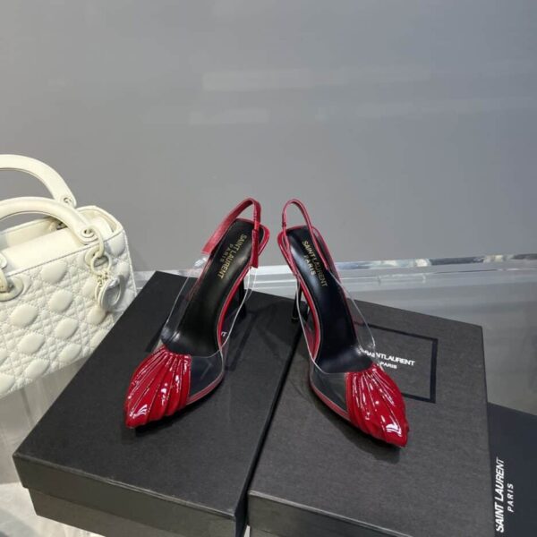Saint Laurent Women's Chica Slingback Pumps Red For Women YSL
