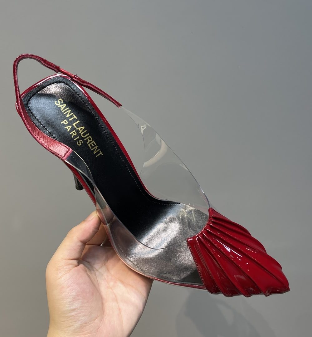 Saint Laurent Women's Chica Slingback Pumps Red For Women YSL