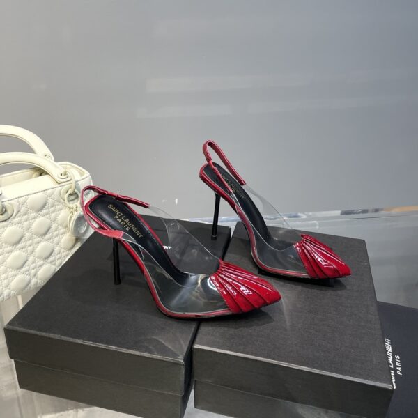 Saint Laurent Women's Chica Slingback Pumps Red For Women YSL