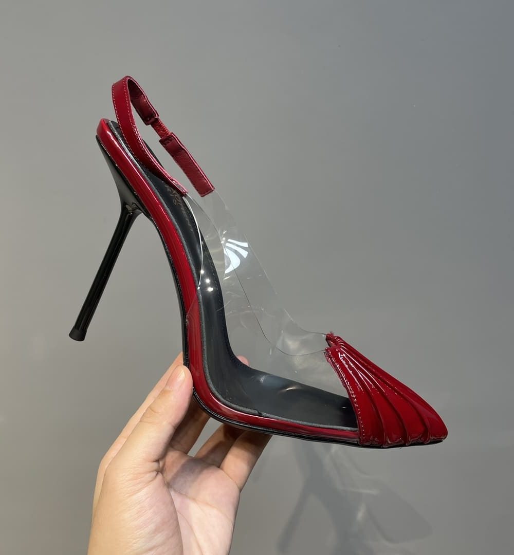 Saint Laurent Women's Chica Slingback Pumps Red For Women YSL