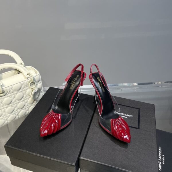 Saint Laurent Women's Chica Slingback Pumps Red For Women YSL