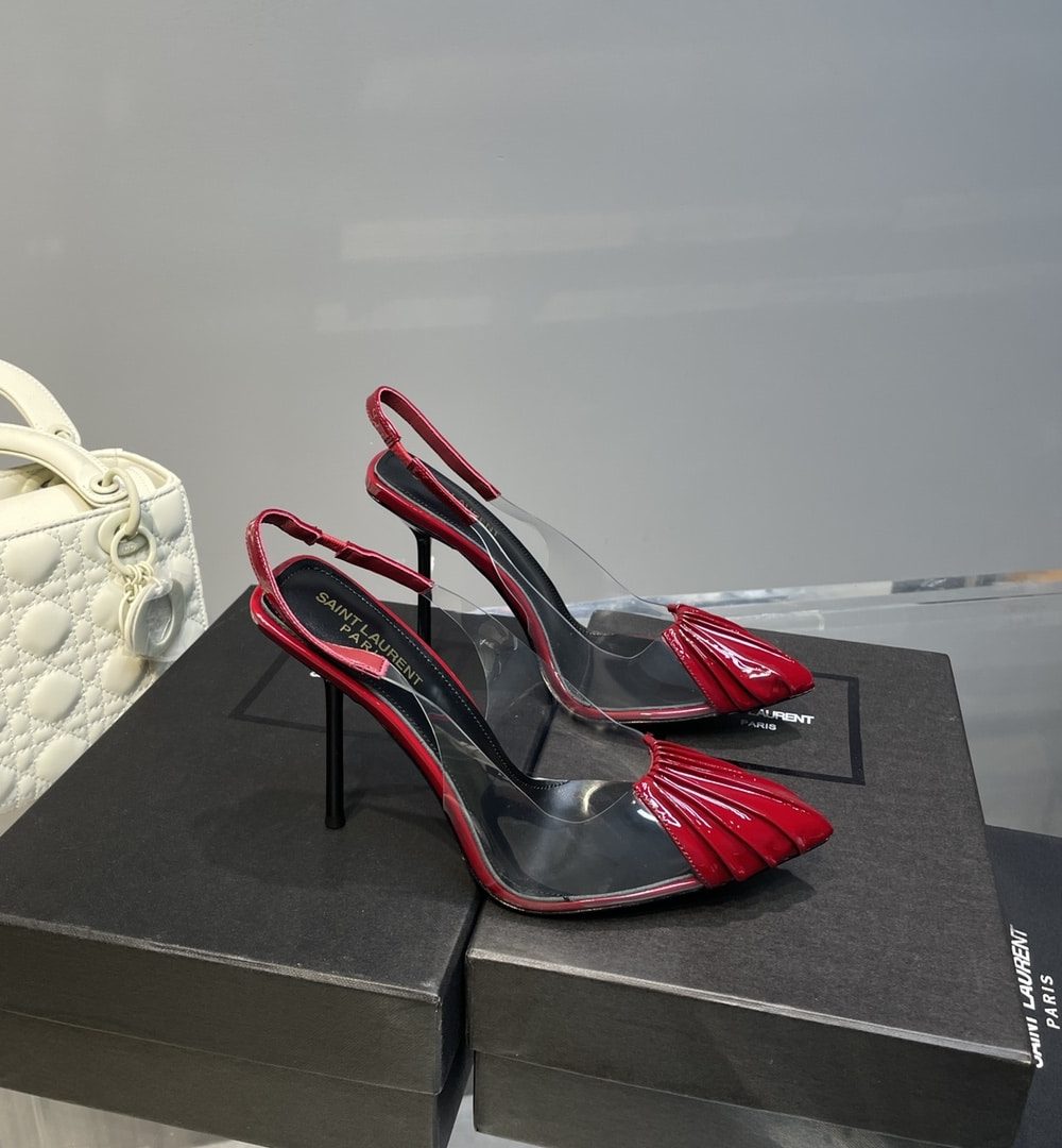 Saint Laurent Women's Chica Slingback Pumps Red For Women YSL