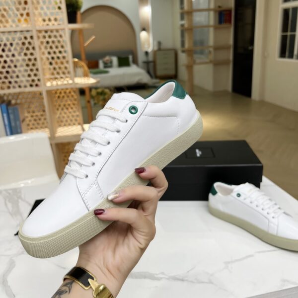Saint Laurent Women's Court Classic Sl/06 Embroidered Sneakers Green For Women YSL