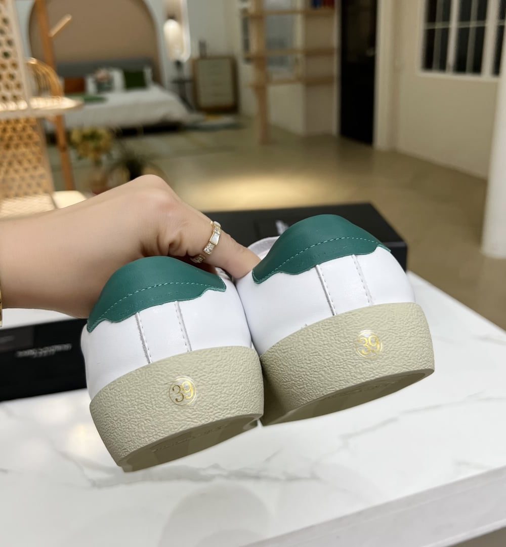 Saint Laurent Women's Court Classic Sl/06 Embroidered Sneakers Green For Women YSL