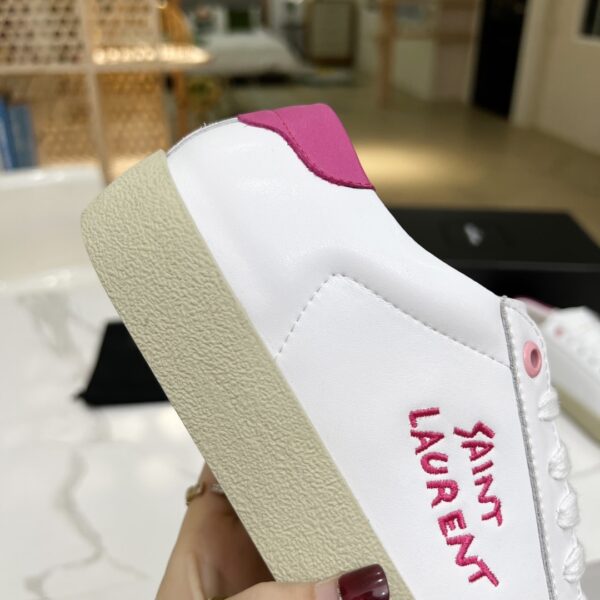 Saint Laurent Women's Court Classic Sl/06 Embroidered Sneakers Pink For Women YSL