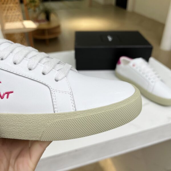 Saint Laurent Women's Court Classic Sl/06 Embroidered Sneakers Pink For Women YSL