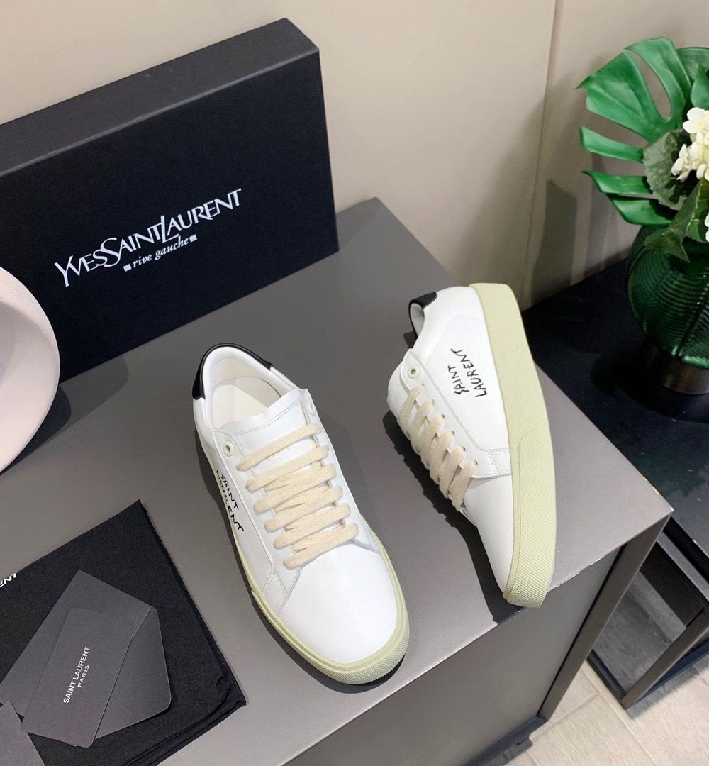 Saint Laurent Women's Court Classic Sl/06 Embroidered Sneakers White For Women YSL 61064908G109061