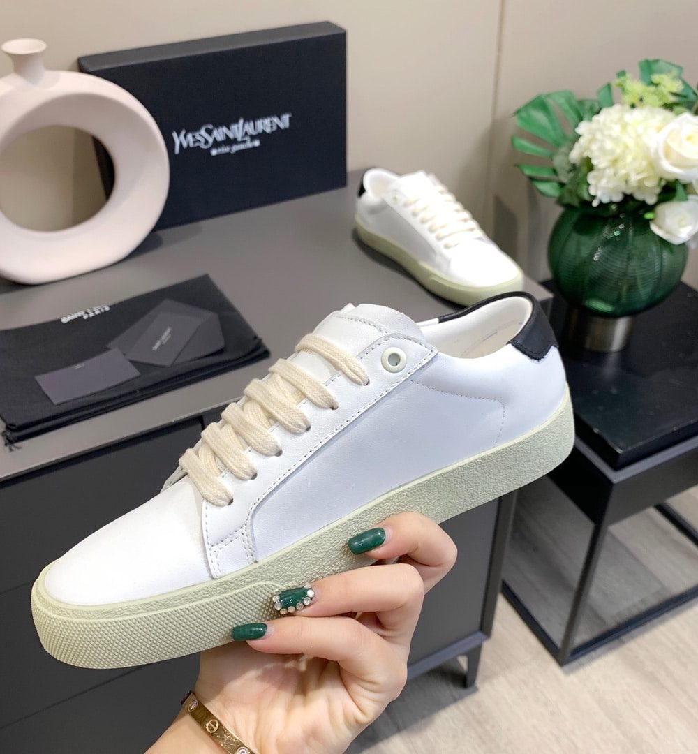 Saint Laurent Women's Court Classic Sl/06 Embroidered Sneakers White For Women YSL 61064908G109061