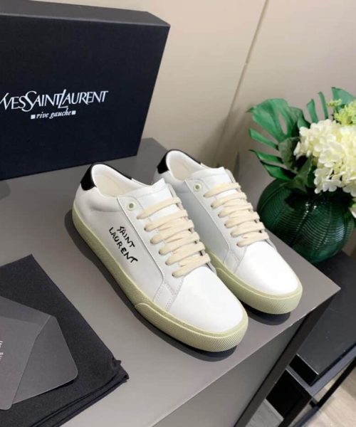 Saint Laurent Women's Court Classic Sl/06 Embroidered Sneakers White For Women YSL 61064908G109061