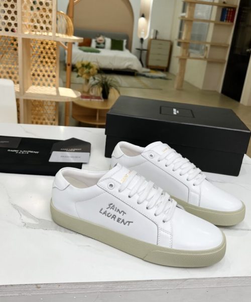 Saint Laurent Women's Court Classic Sl/06 Embroidered Sneakers White For Women YSL