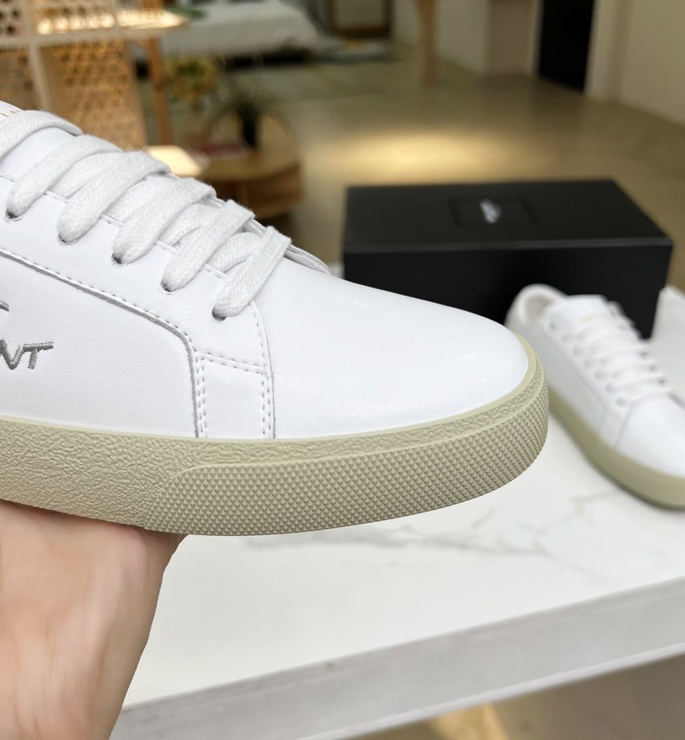 Saint Laurent Women's Court Classic Sl/06 Embroidered Sneakers White For Women YSL