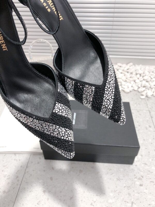 Saint Laurent Women's Glittering Rhinestone Embellished Pumps Black For Women YSL