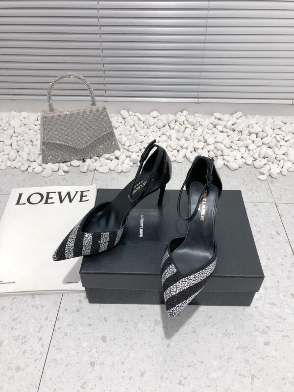 Saint Laurent Women's Glittering Rhinestone Embellished Pumps Black For Women YSL