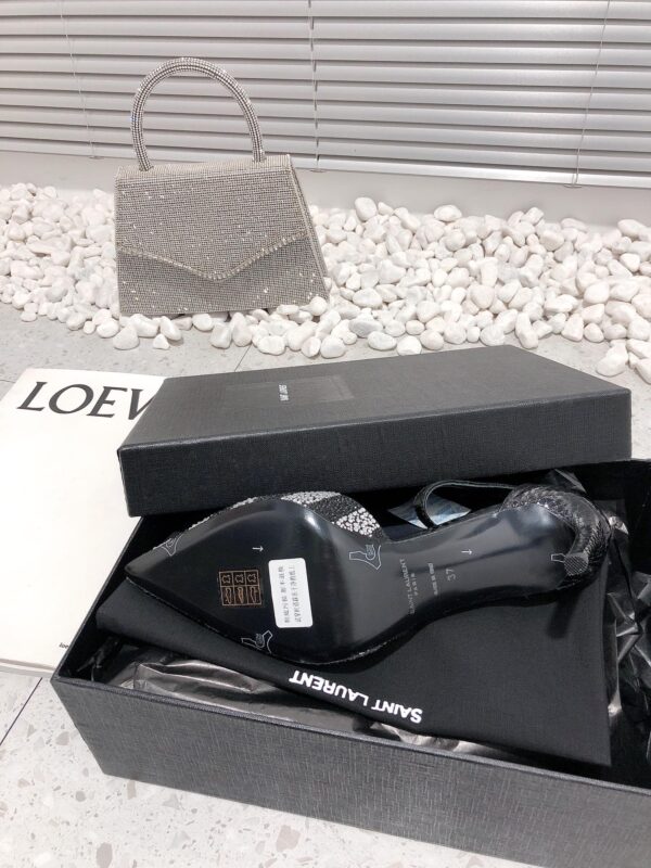 Saint Laurent Women's Glittering Rhinestone Embellished Pumps Black For Women YSL