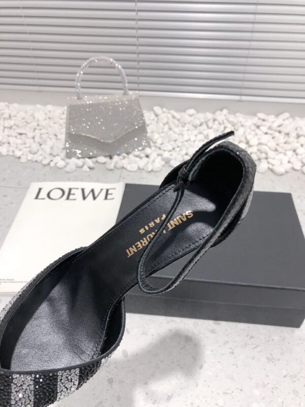 Saint Laurent Women's Glittering Rhinestone Embellished Pumps Black For Women YSL