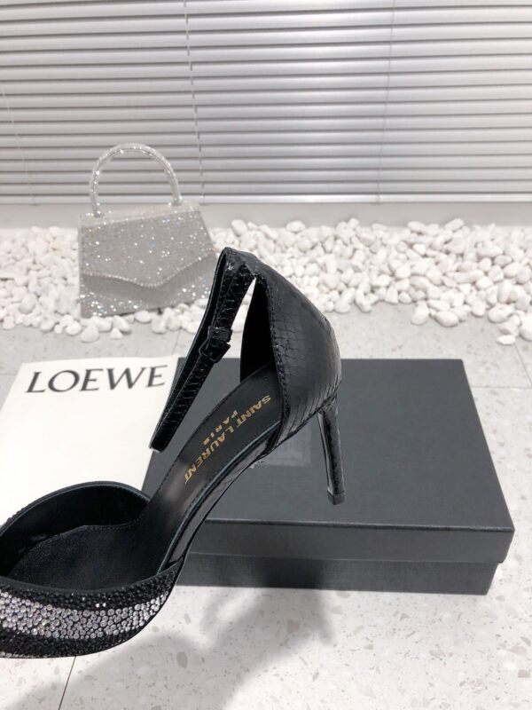 Saint Laurent Women's Glittering Rhinestone Embellished Pumps Black For Women YSL
