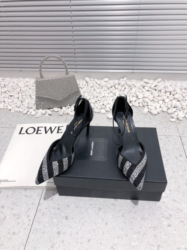 Saint Laurent Women's Glittering Rhinestone Embellished Pumps Black For Women YSL