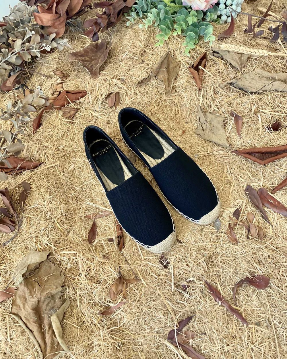 Saint Laurent Women's Saint Laurent Embroidered Espadrilles Black For Women YSL