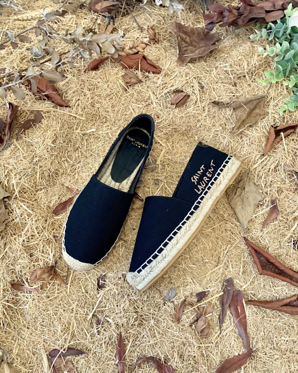 Saint Laurent Women's Saint Laurent Embroidered Espadrilles Black For Women YSL