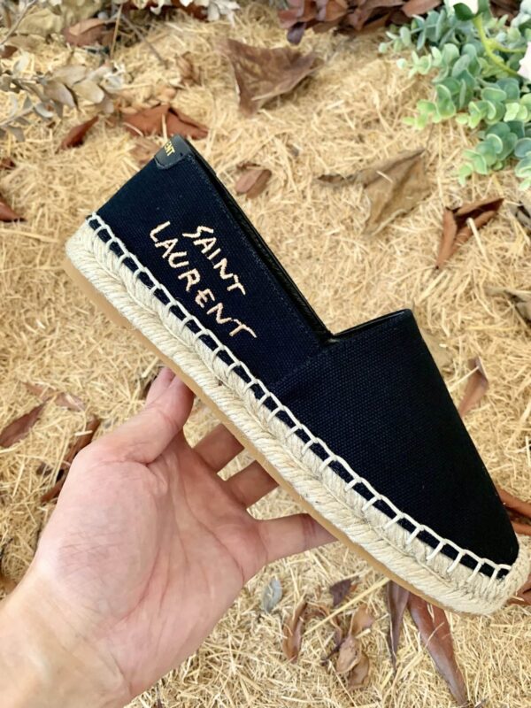 Saint Laurent Women's Saint Laurent Embroidered Espadrilles Black For Women YSL