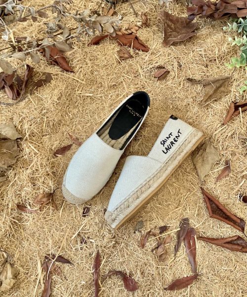 Saint Laurent Women's Saint Laurent Embroidered Espadrilles White For Women YSL