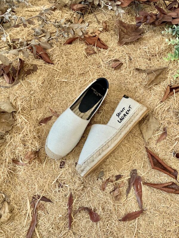 Saint Laurent Women's Saint Laurent Embroidered Espadrilles White For Women YSL