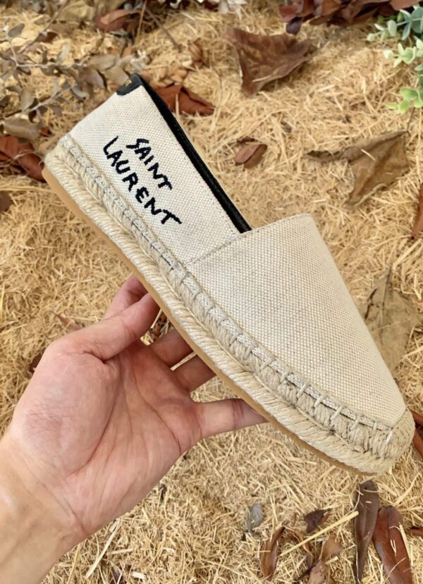 Saint Laurent Women's Saint Laurent Embroidered Espadrilles White For Women YSL