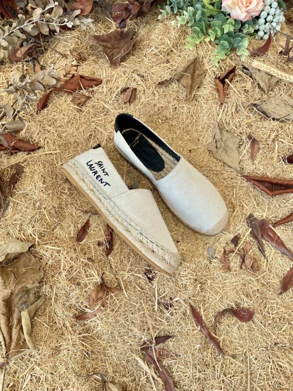 Saint Laurent Women's Saint Laurent Embroidered Espadrilles White For Women YSL