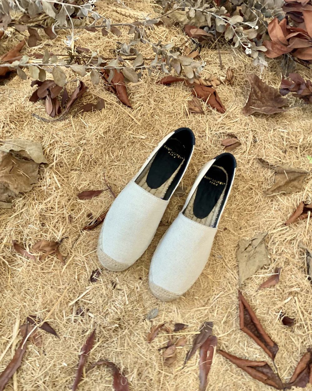 Saint Laurent Women's Saint Laurent Embroidered Espadrilles White For Women YSL