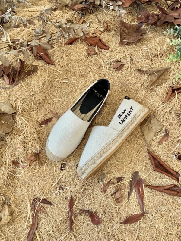 Saint Laurent Women's Saint Laurent Embroidered Espadrilles White For Women YSL