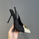 Saint Laurent Women's Silk Slingback Pumps Black For Women YSL