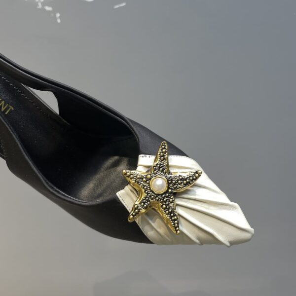 Saint Laurent Women's Silk Slingback Pumps Black For Women YSL