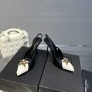Saint Laurent Women's Silk Slingback Pumps Black For Women YSL
