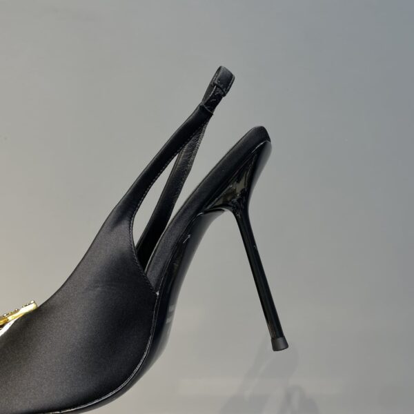 Saint Laurent Women's Silk Slingback Pumps Black For Women YSL