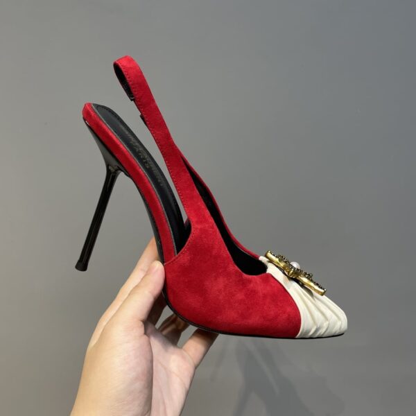 Saint Laurent Women's Silk Slingback Pumps Red For Women YSL
