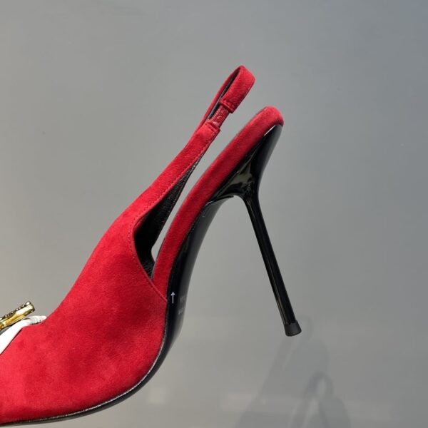 Saint Laurent Women's Silk Slingback Pumps Red For Women YSL