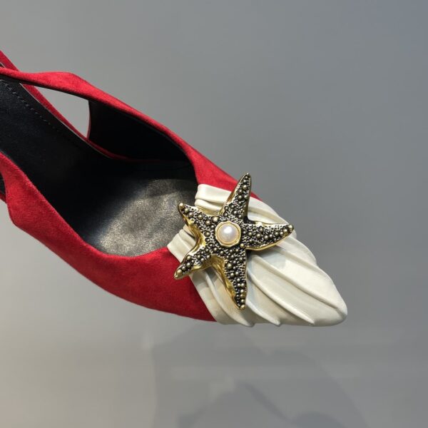 Saint Laurent Women's Silk Slingback Pumps Red For Women YSL