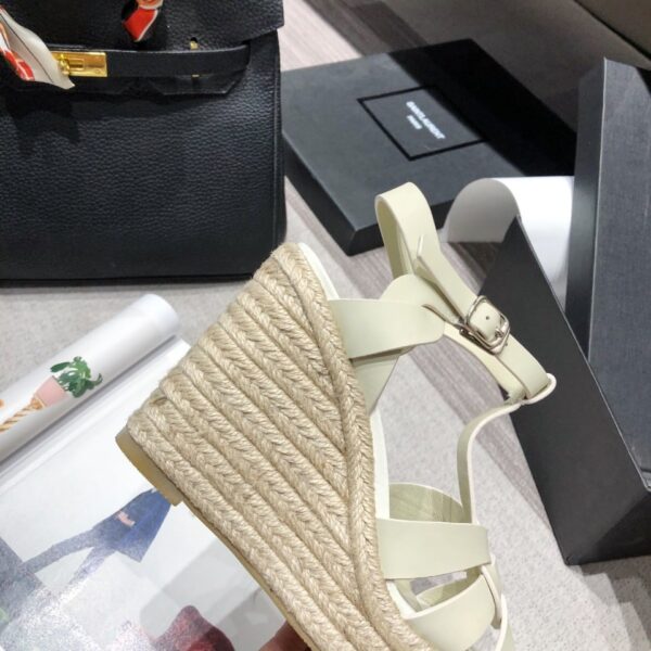 Saint Laurent Women's Tribute Espadrilles Wedge Beige For Women YSL