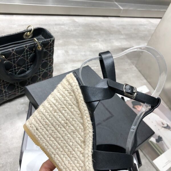 Saint Laurent Women's Tribute Espadrilles Wedge Black For Women YSL