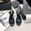 Saint Laurent Women's Tribute Espadrilles Wedge Black For Women YSL 611924BDA001000