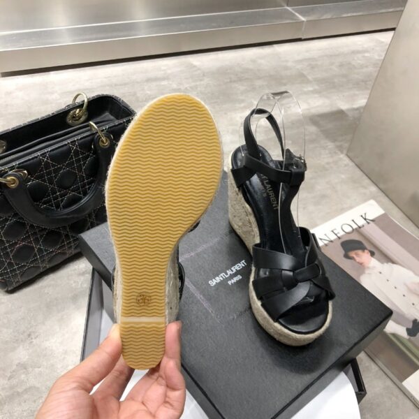 Saint Laurent Women's Tribute Espadrilles Wedge Black For Women YSL