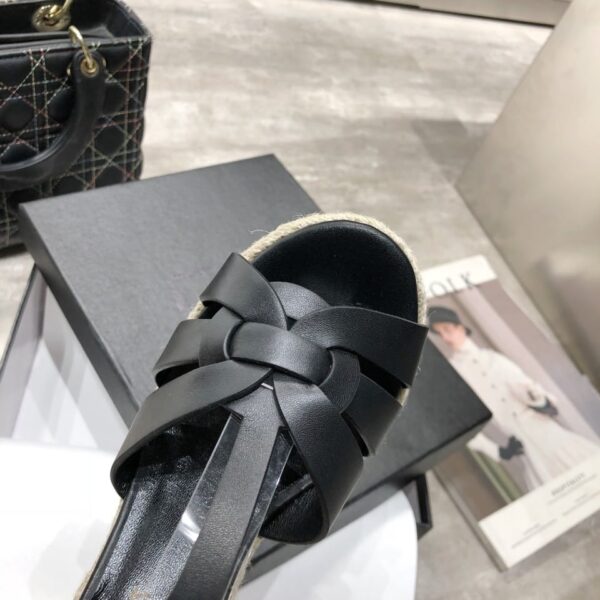 Saint Laurent Women's Tribute Espadrilles Wedge Black For Women YSL