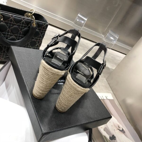 Saint Laurent Women's Tribute Espadrilles Wedge Black For Women YSL