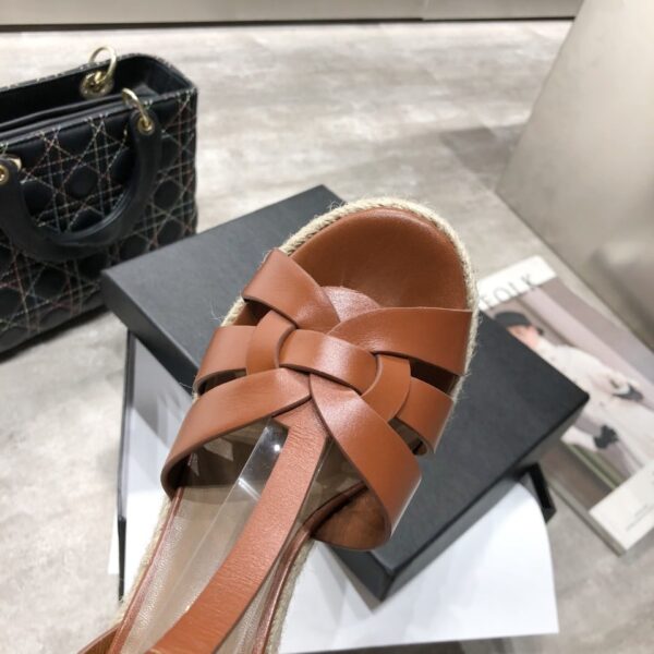 Saint Laurent Women's Tribute Espadrilles Wedge Brown For Women YSL 611924BDA002206