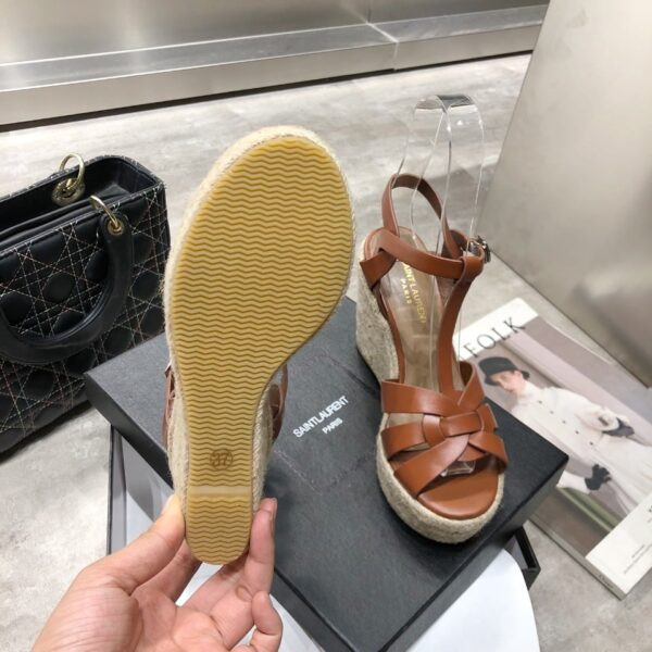 Saint Laurent Women's Tribute Espadrilles Wedge Brown For Women YSL 611924BDA002206