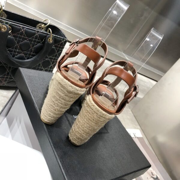 Saint Laurent Women's Tribute Espadrilles Wedge Brown For Women YSL 611924BDA002206